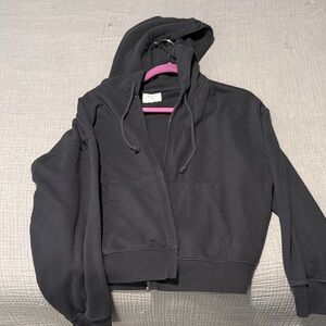 American Eagle Cropped Zip-Up Hoodie